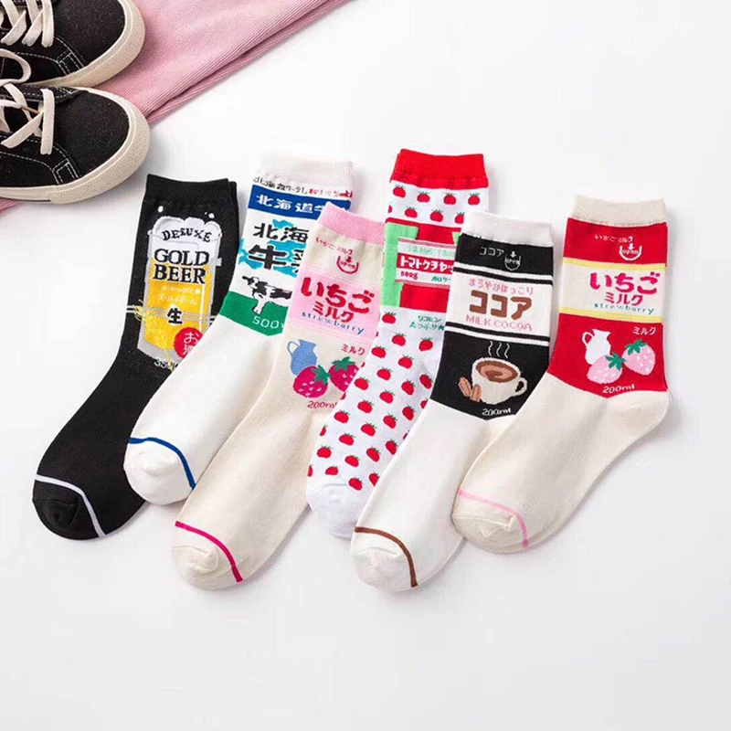 SP & CITY милые носки в японском стиле с клубничкой женские Харадзюку С героями