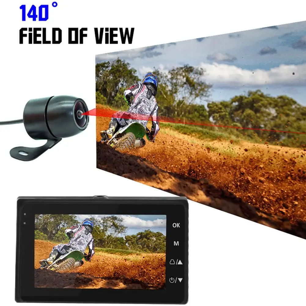Универсальный DC12 24V 720 P водонепроницаемый мотоцикл камера DVR 3 0 дюймов HD двигатель