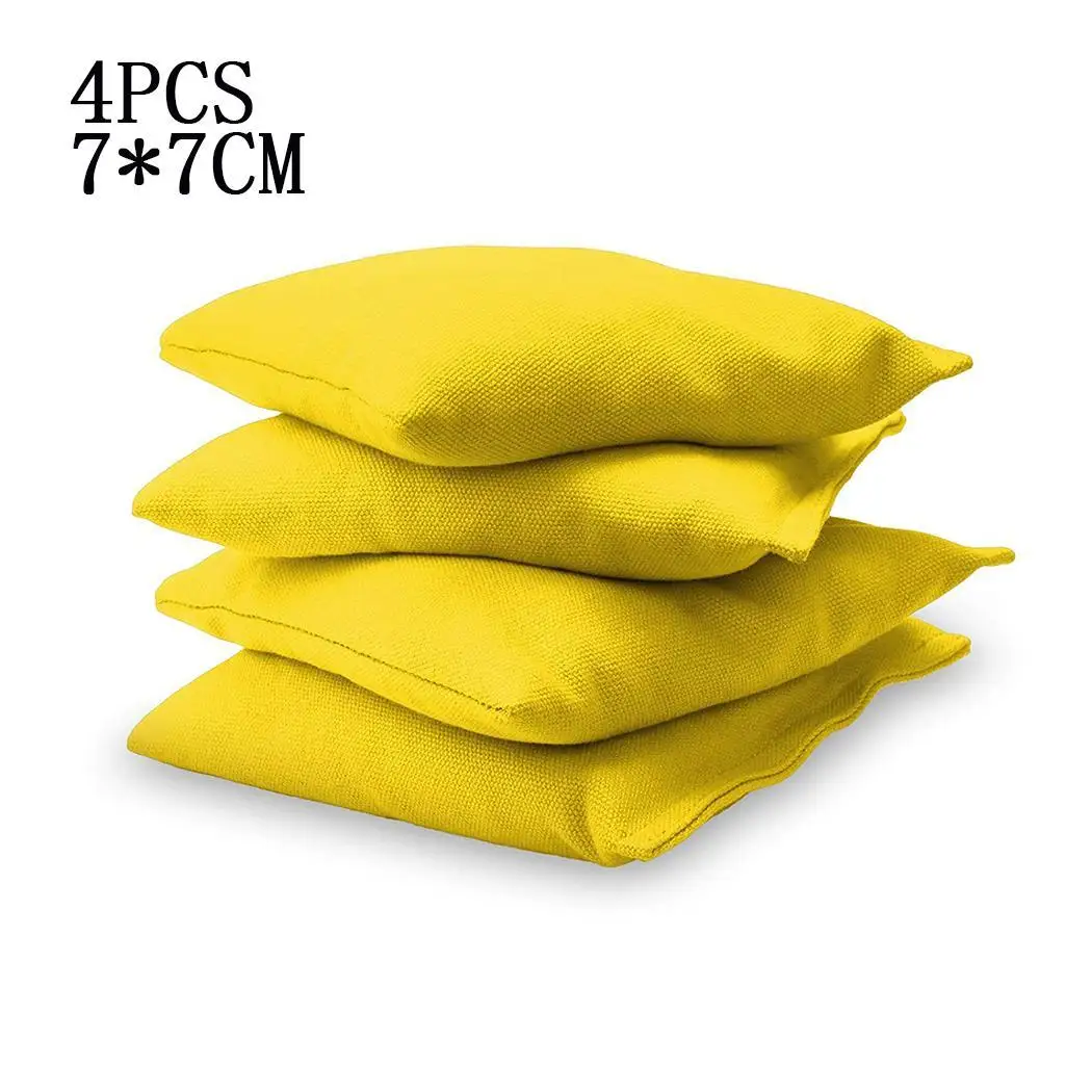 yellow 7 x 7cm 4 шт. детская квадратная игра маленькая сумка с песком Повседневная, уличная детская игра для метания обучающая игрушка - Цвет: yellow 7 x 7cm