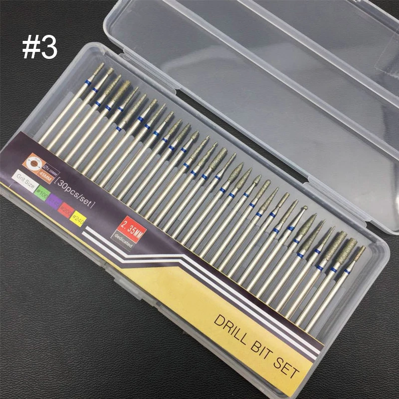 Набор сверл для дизайна ногтей 30 шт./комплект профессиональный набор