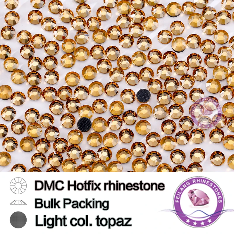 

Bulking Packing Light.col.Topaz DMC HotFix Rhinestone For Garments Bags And Shoes Crystals Strass Stones Rhinestone DIY