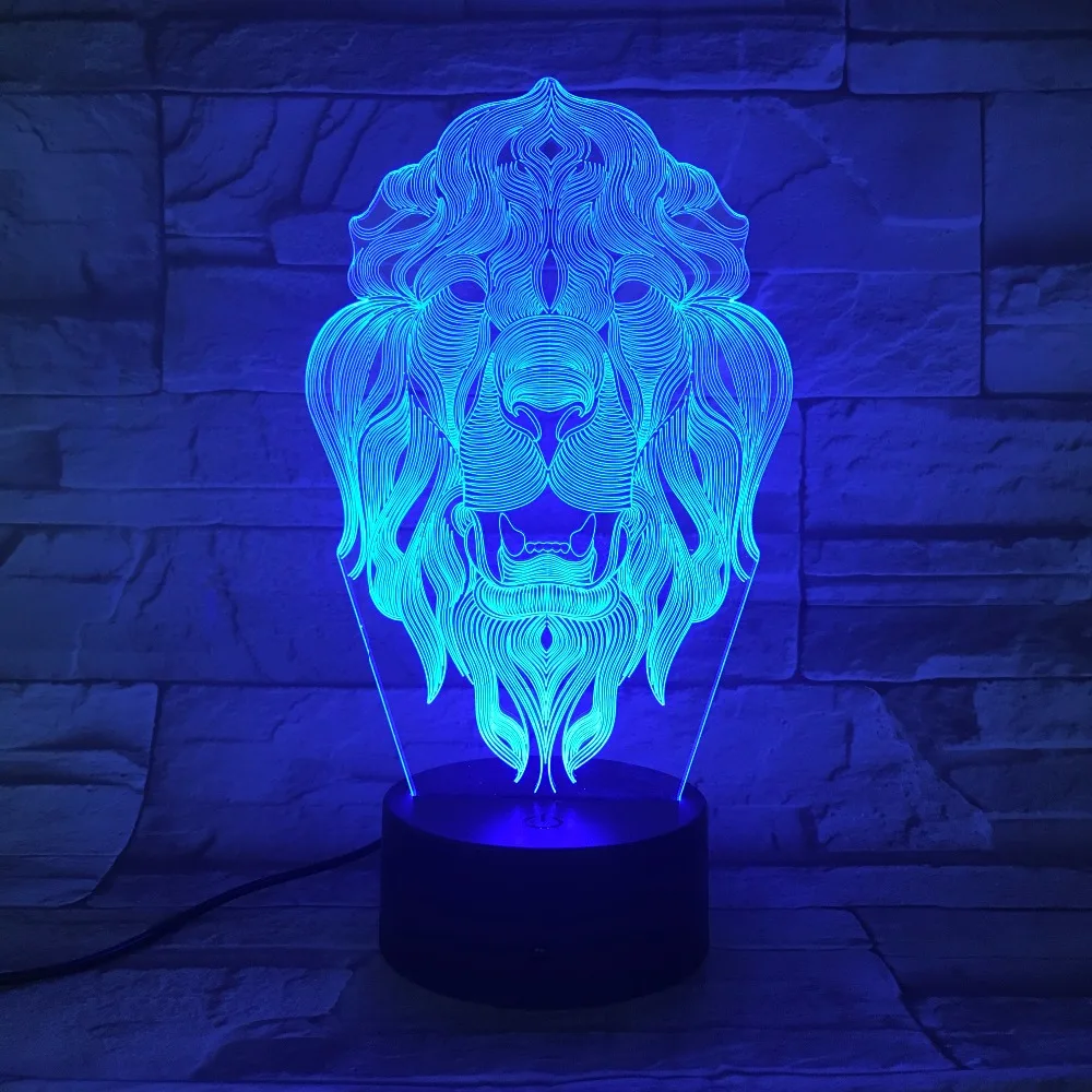 3d Led Роман Лев 7 цветов свет для подарка детей батарея лампа сенсор Decoracao кварто