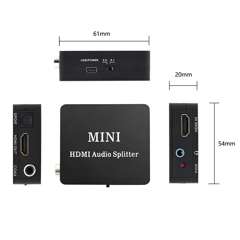 HDMI аудио экстрактор 3 5 мм Aux HD сплиттер SPDIF коаксиальный выход преобразователь
