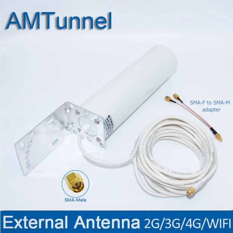 Dual SMA male 5m Антенна WiFi 4G LTE антенна TS9 3g 4g антенна SMA male 2,4 GHz внешняя антенна с CRC9 для маршрутизатора huawei 4g Модем - Цвет: Dual SMA male 5m