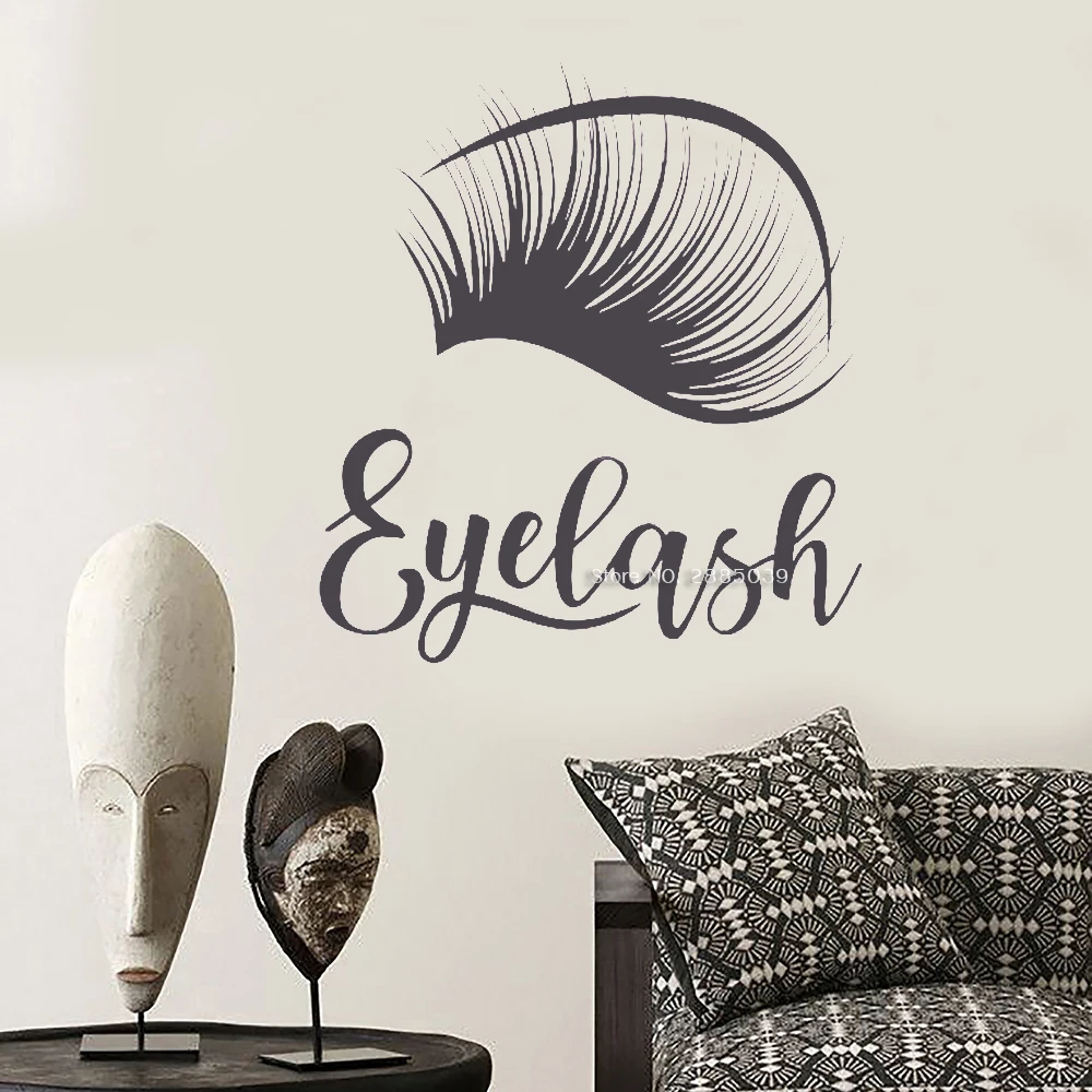 Eyelash Quotes Lashes Sign Decals Wall Sticker Eyelashes Salon Shop Decor Murals Logo Eyebrows Brows New LC1365 | Дом и сад