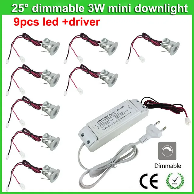 

9 pieces 3W 110V 220V foyer living micro ceiling white miniature spot dimmable mini COB LED downlight 3W down light with driver