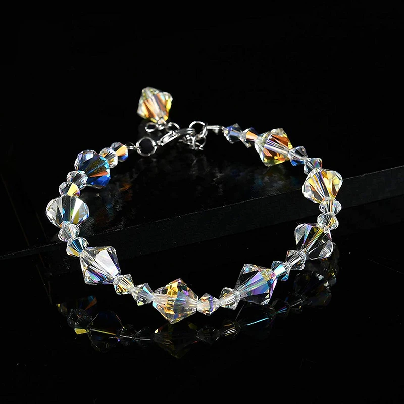 Перегородка красочные бусины плетеный браслет браслеты кристаллы от Swarovski