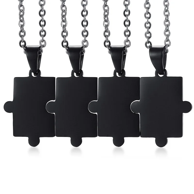 Кулон пазл из нержавеющей стали с гравировкой в подарок|Ожерелья подвеской| |