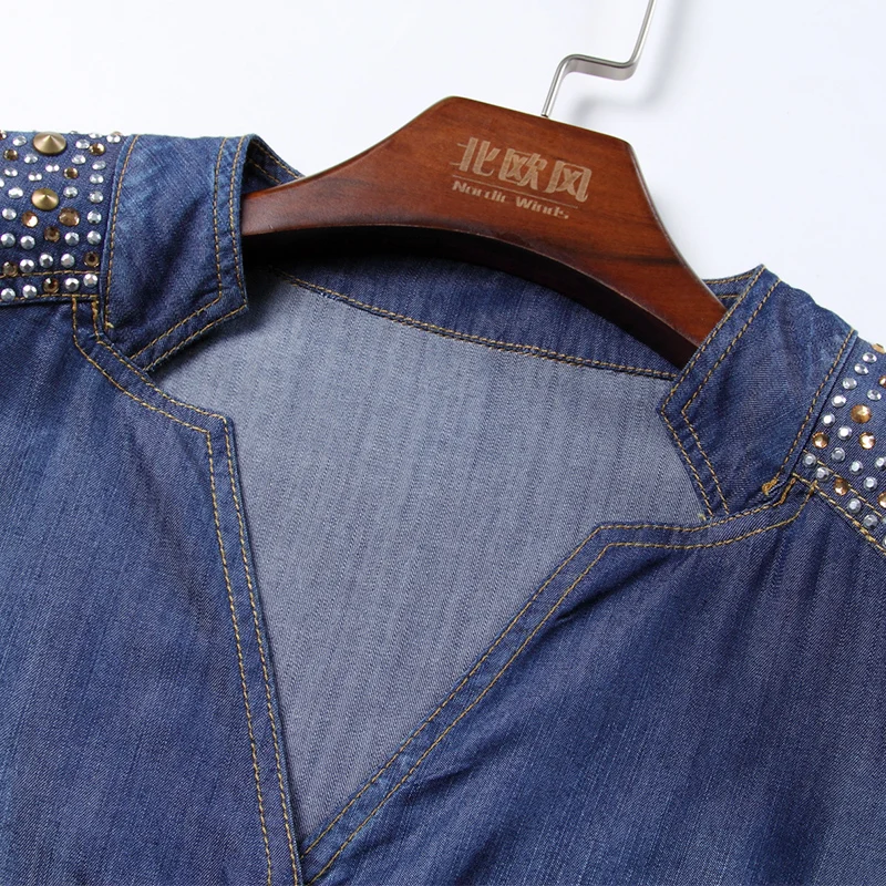 Северные ветры джинсовое платье-миди джинсы 2017 новые женские ковбойские с