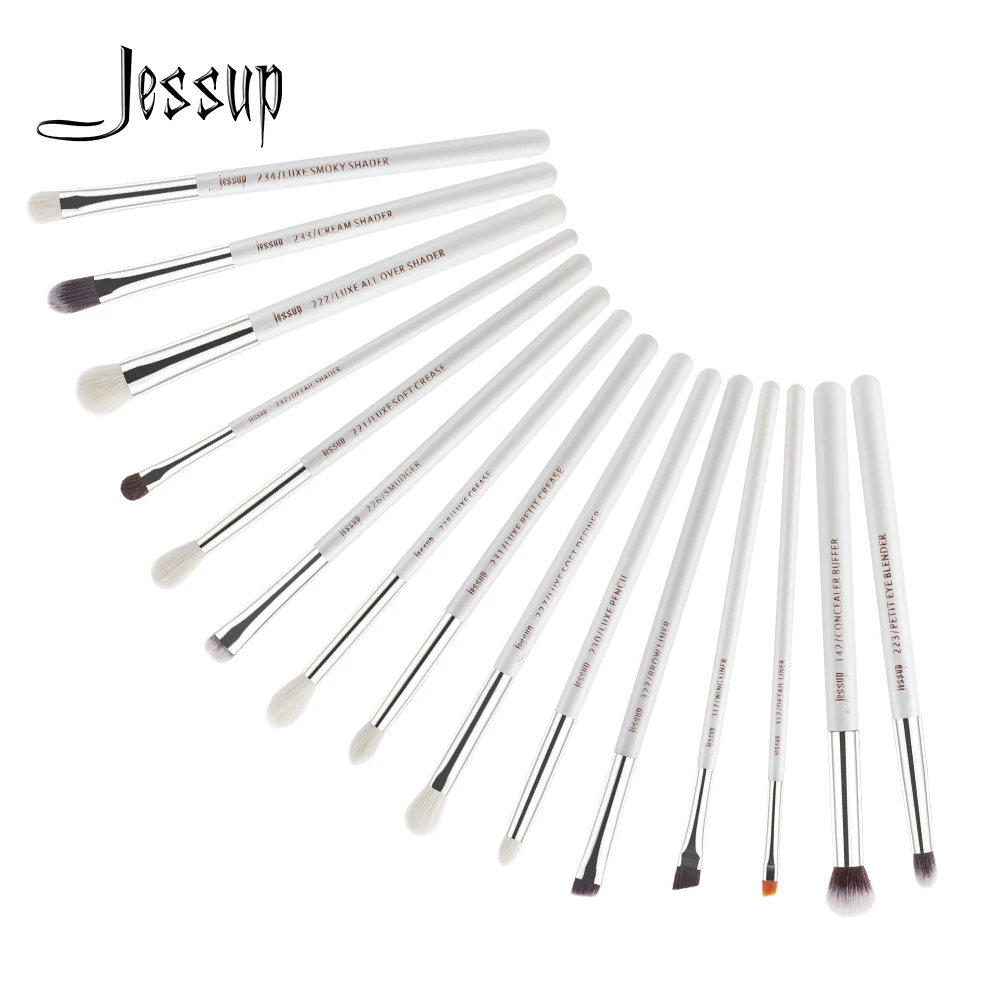 Jessup beauty 15 шт. набор кистей для макияжа дропшиппинг pinceaux maquillage несколько цветов Подводка для глаз шейдер консилер кисти