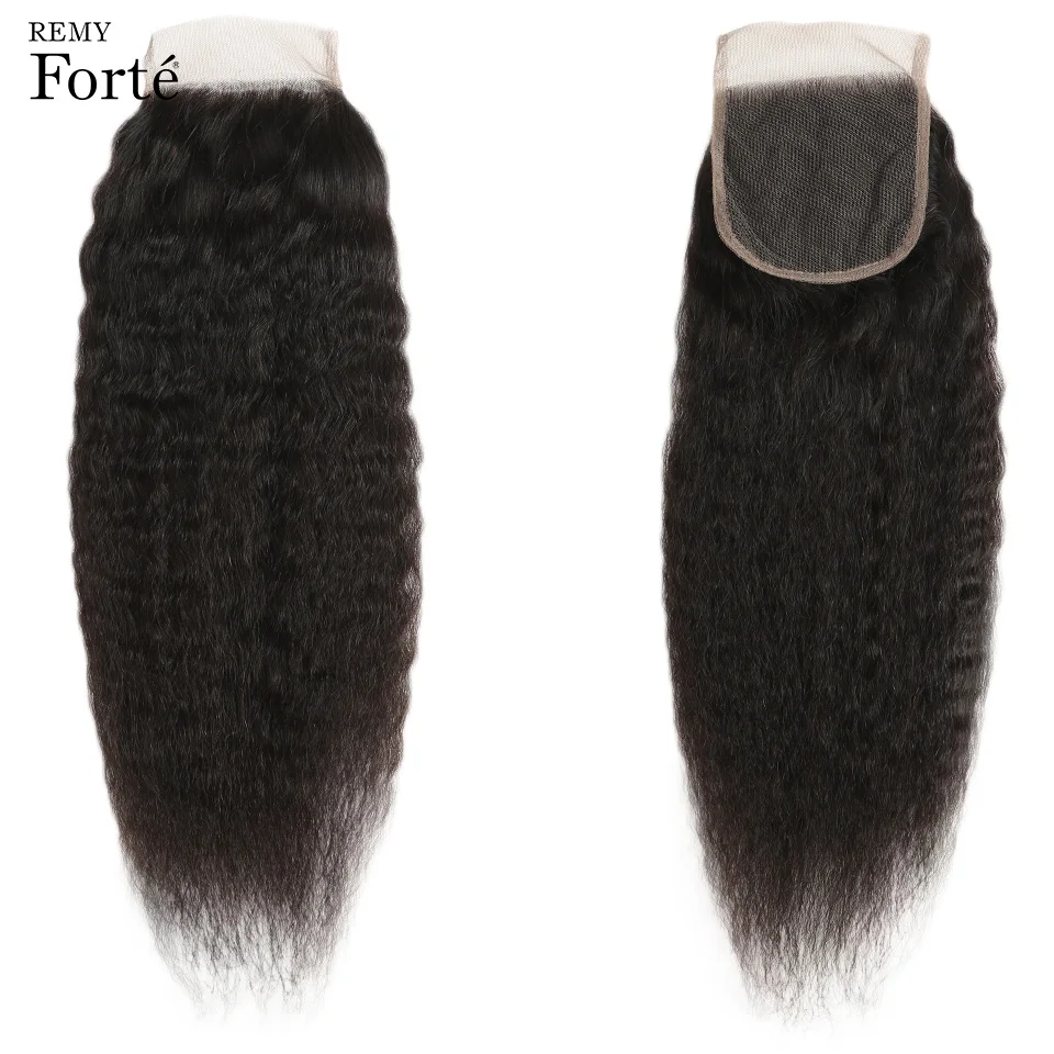 Remy Forte 30 дюймов пучки с закрытием курчавые прямые человеческие волосы