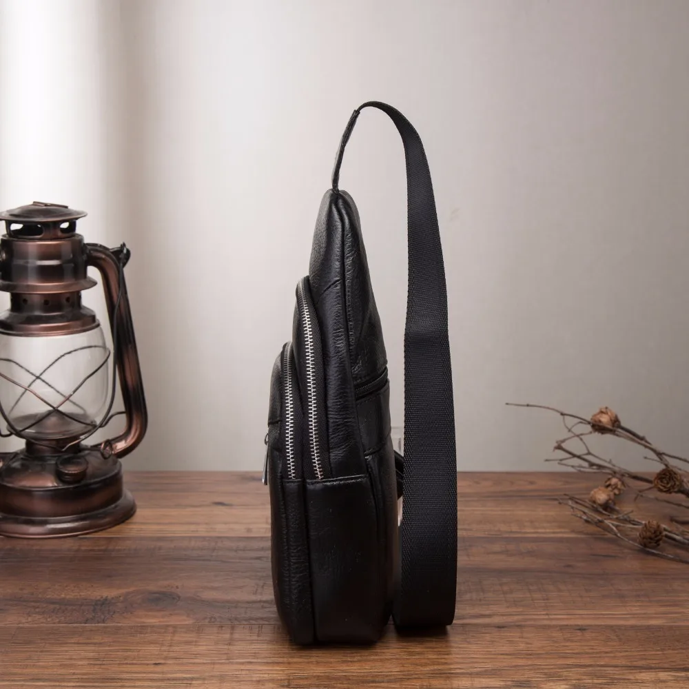 Повседневная модная мужская кожаная треугольная нагрудная Сумка слинг для