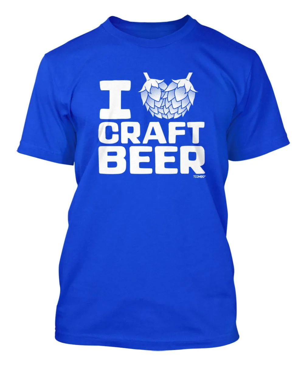 Мужская летняя футболка с вырезом лодочкой и надписью I Love Craft 2019|Мужские