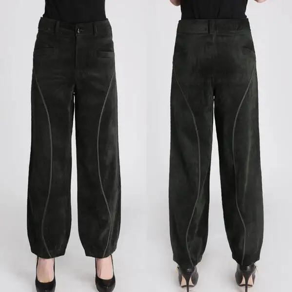 Женские вельветовые брюки с завышенной талией и широкими штанинами|pants loose|pantspants
