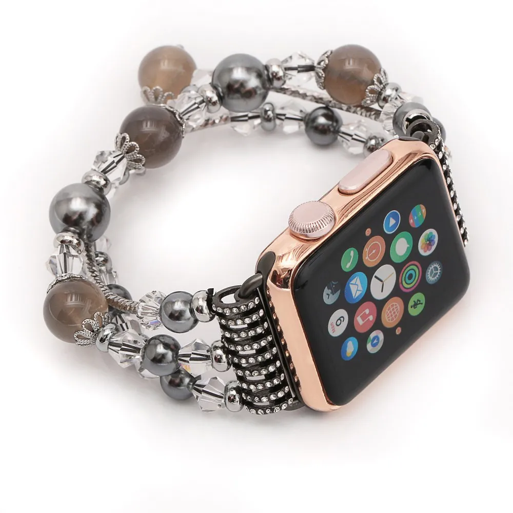 Браслет для часов Apple Watch Series 5 4 3 2 1 с жемчугом и агатом 38 40 42 44 мм|band for apple watch|for