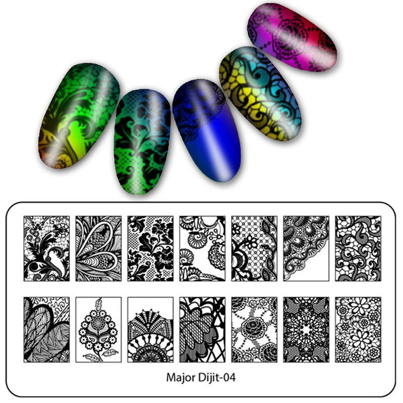 1 шт. пластины для стемпинга ногтей кружевной рисунок диск переносная печать