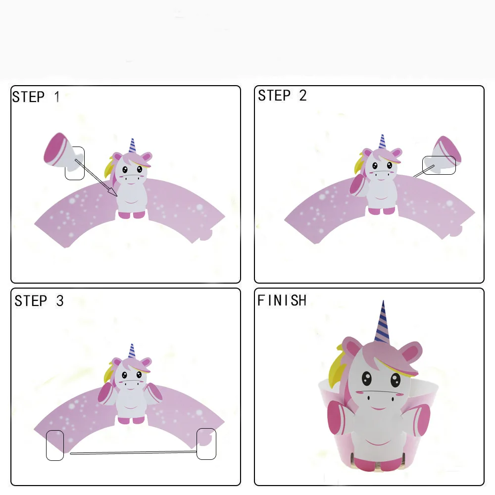 12 шт Единорог кекс обертки Рог торт стол украшения детский душ Дети День Рождения