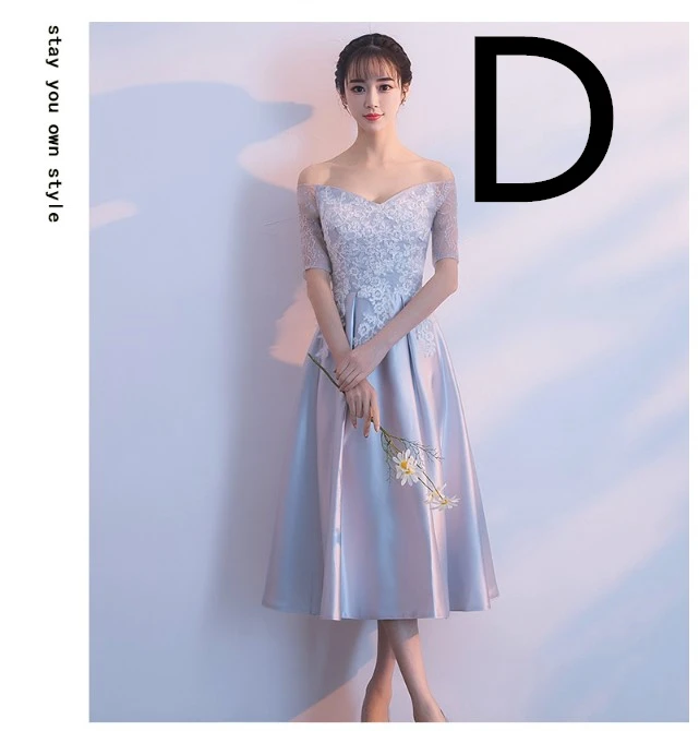 Robe de mariage Серый кружево обувь для девочек скромный подружки невесты платья для красивых подружек невесты платья женщин с половиной рукава бальное платье H4282