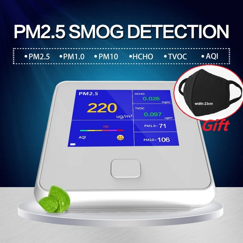 8 в 1 детектор температуры и влажности TVOC HCHO PM1.0 PM2.5 PM10 анализатор газа домашняя