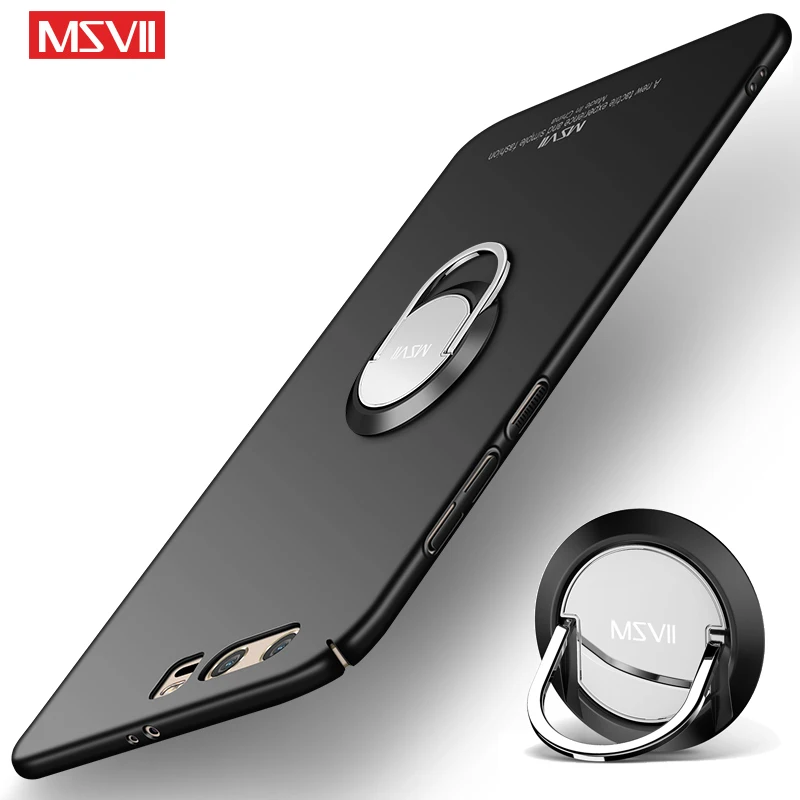 Чехол для Huawei Honor 9 Lite тонкий матовый чехол Msvii с кольцом на палец магнитным