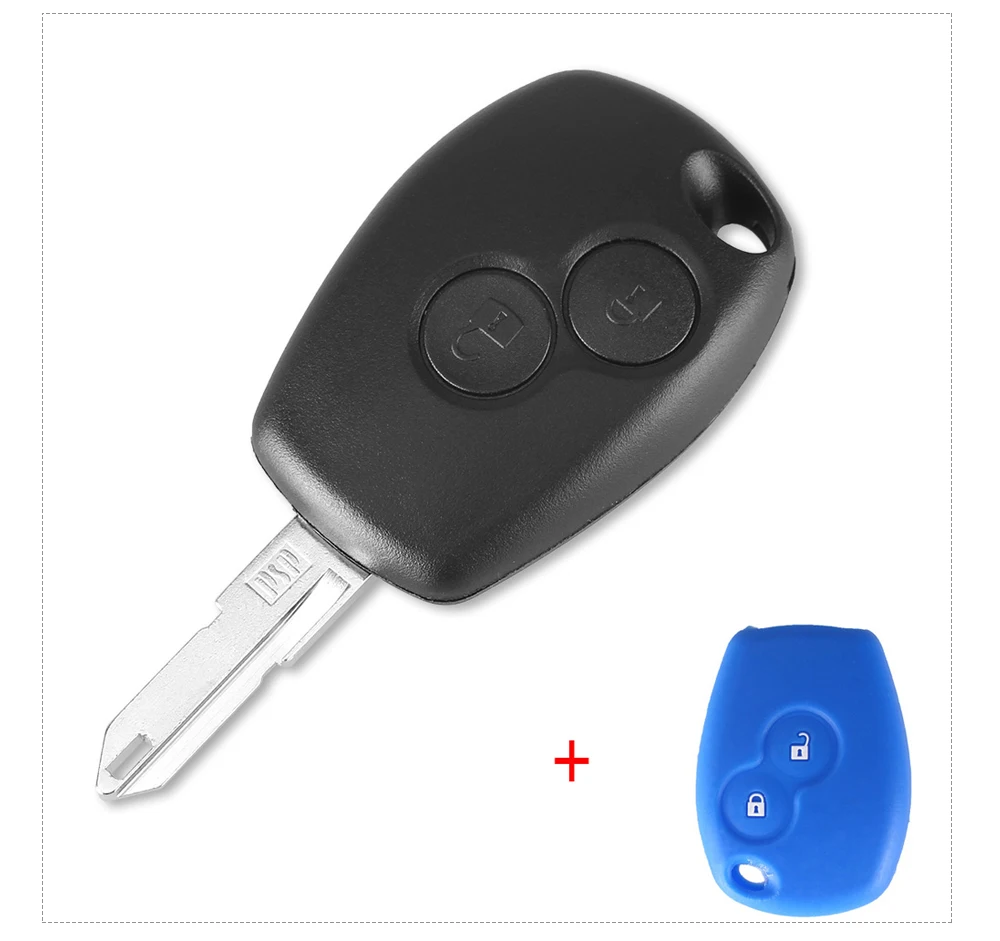 Dandkey 2 кнопки ключа автомобиля оболочки Замена чехол 2 кнопки для Renault Duster Logan Fluence Clio Kangoo Sandero