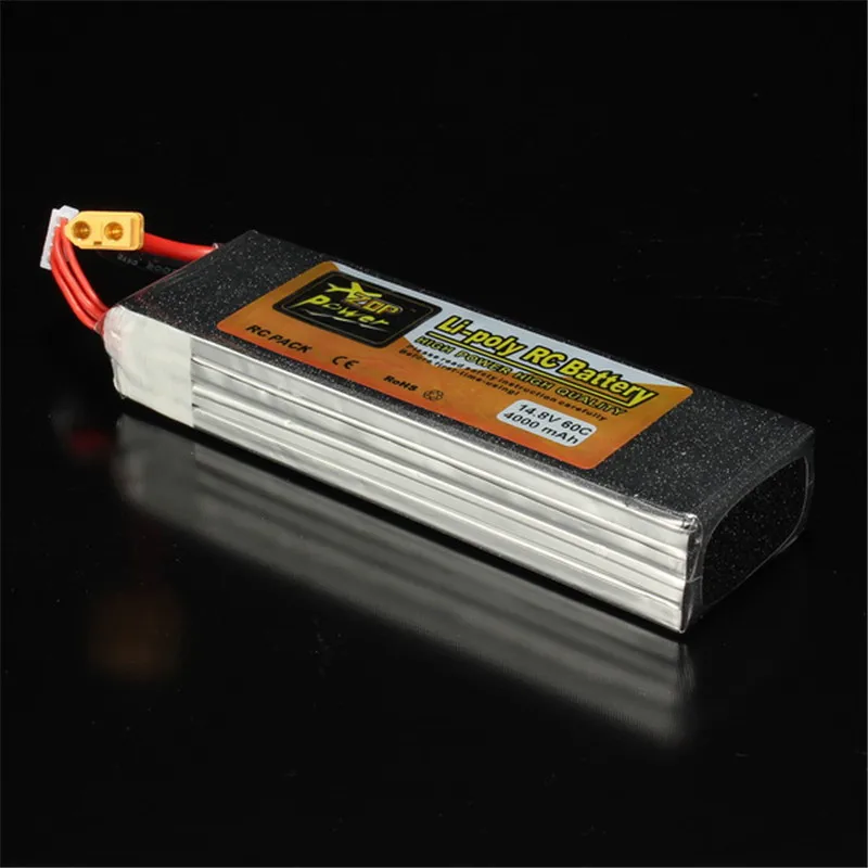 Высокомощный перезаряжаемый литий полимерный Батарея ZOP Мощность 14 8 V 4000 мА/ч 4S 60C