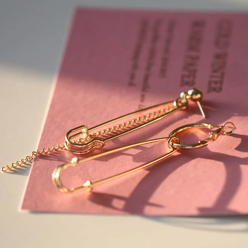 2020 новые модные асимметричные серьги кисточки с булавкой и цепочкой корейские