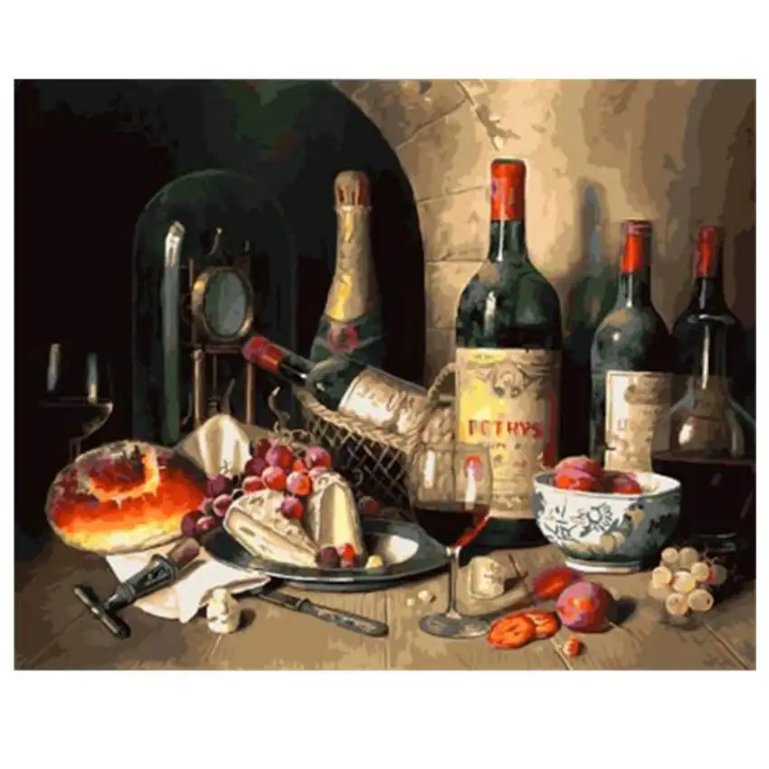 wine Painting Diy картина по номерам, Мак, Раскраска по номерам, цветы Раскраска по номерам, Роза - Цвет: wine Painting