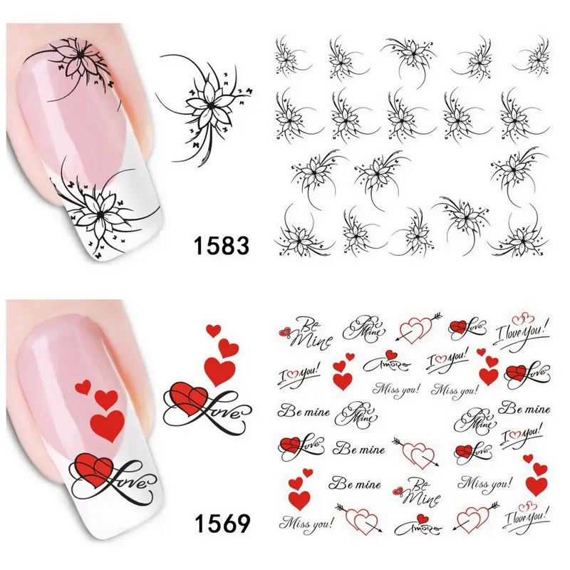 Addfavor 21 шт. наклейка для ногтей клетчатая леопардовая лошадь собака сердце