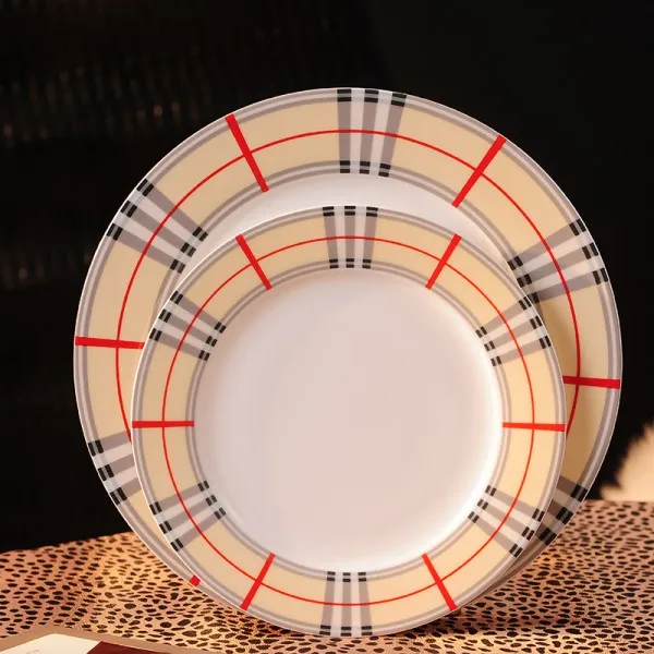 set of 2 pcs trays K Фарфоровые тарелки ужин 2 шт./компл. ужинная тарелка из тонкостенного фарфора столовые сервизы посуда набор Услуги тарелки ужин - Цвет: set of 2 pcs trays K