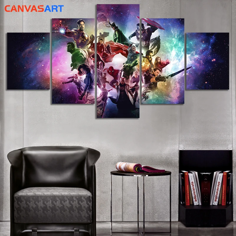 Холст искусство 5 шт картины Marvel Comics это коллекция персонажей для гостиной