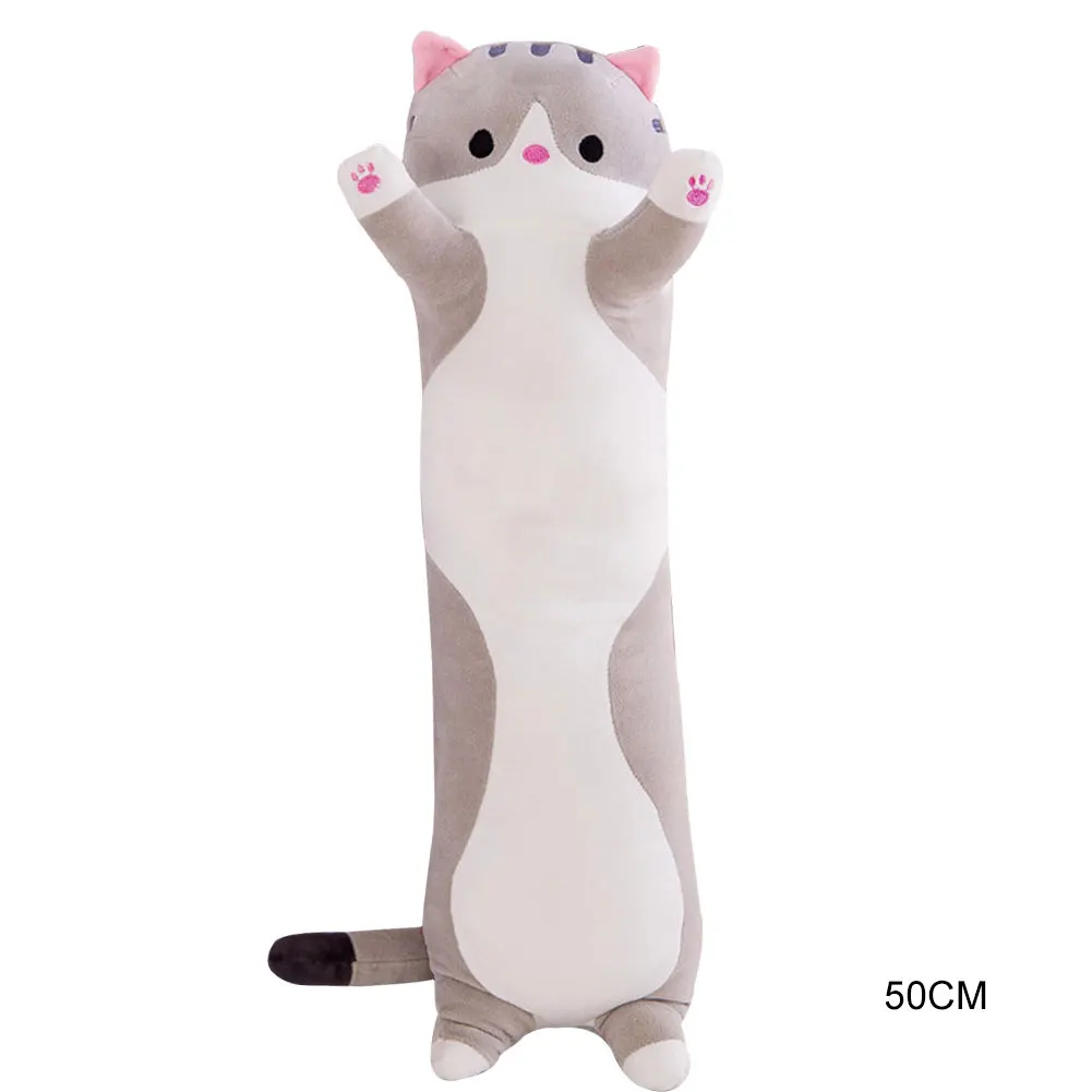 50cm Милая плюшевая кошка кукла мягкая плюшевая подушка в форме котенка кукла игрушка подарок для детей девушка Peluche bambola lunga gatto HTQ99 - Цвет: 50cm