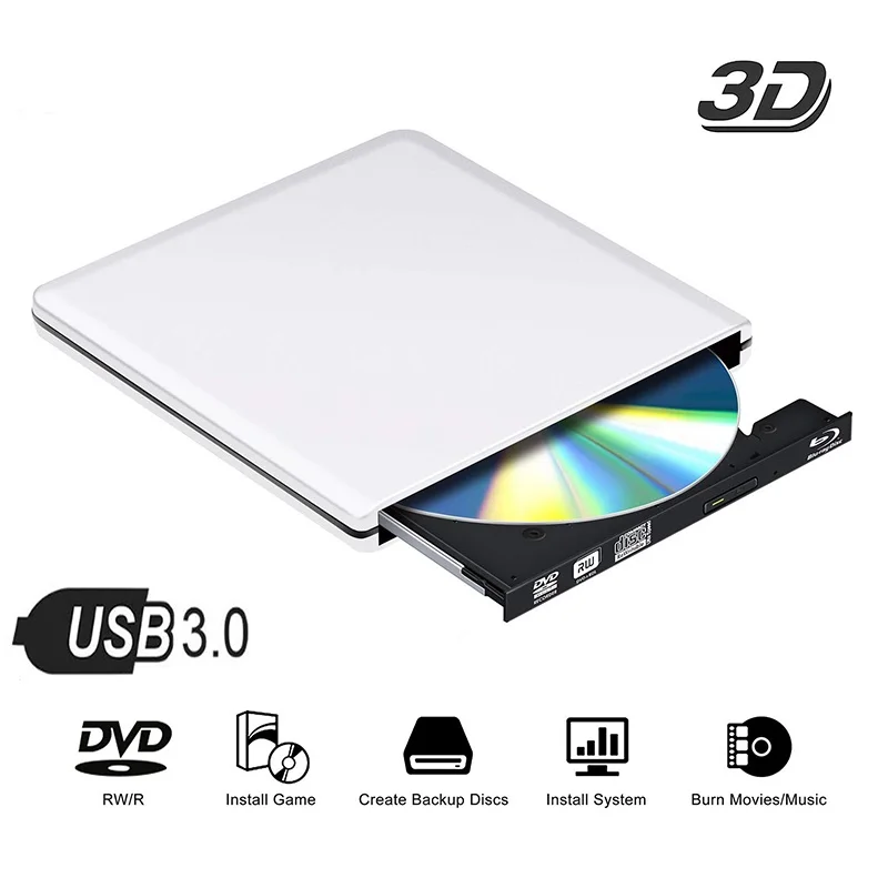 Внешний оптический привод Maikou USB 3 0 4K Bluray 3d-проигрыватель запись в виде горелка DVD