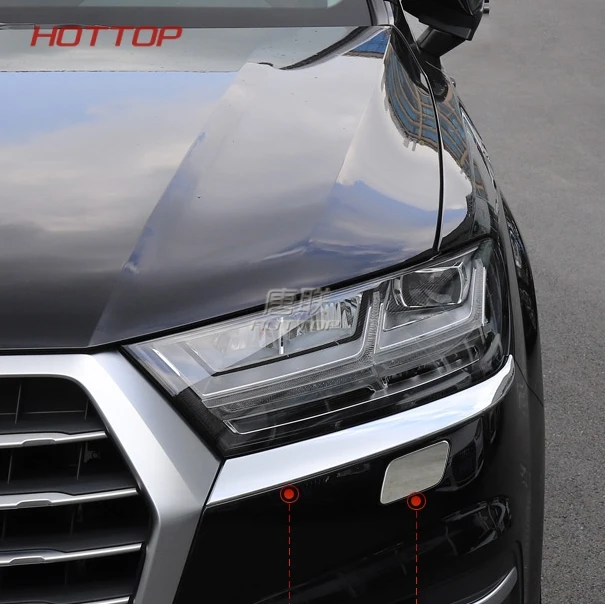Передняя фара декоратора полоса Крышка Накладка для Audi Q7 2016 2017 2018 Тюнинг