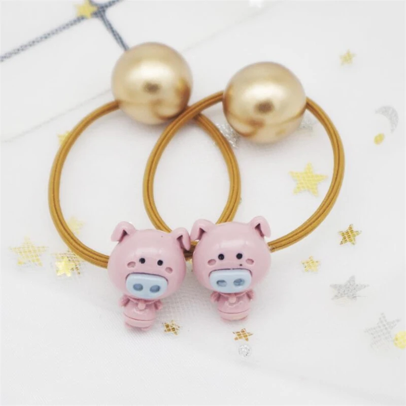 WPCZQVZA New Design Girls Cute Hair Rope Fashion Kawaii Small Pig Pattern Elastic Bands Children High Quality Scrunchy | Детская одежда