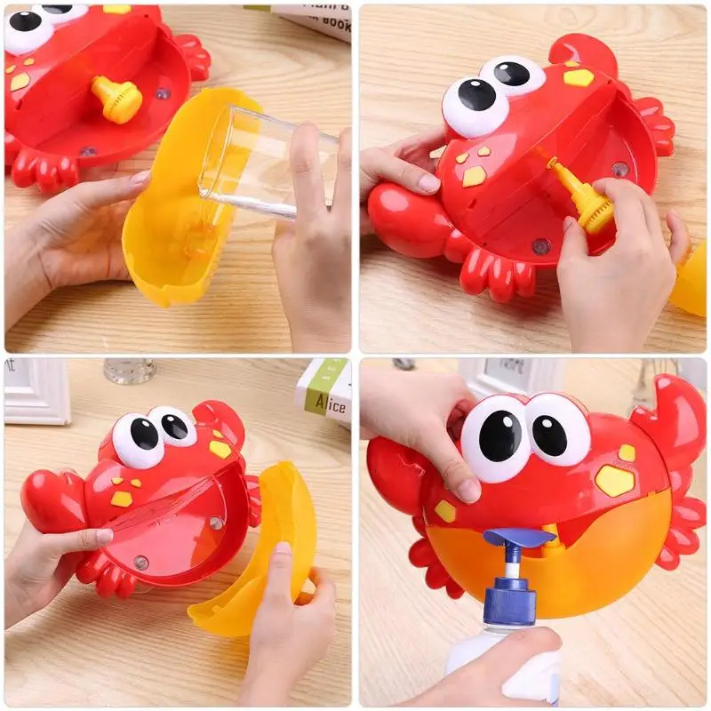 Newl Bubble Crabs Baby Bath Toy Funny Bath Bubble Maker Pool Swimming Bathtub Soap Machine Toys Water Gun for Children Kids