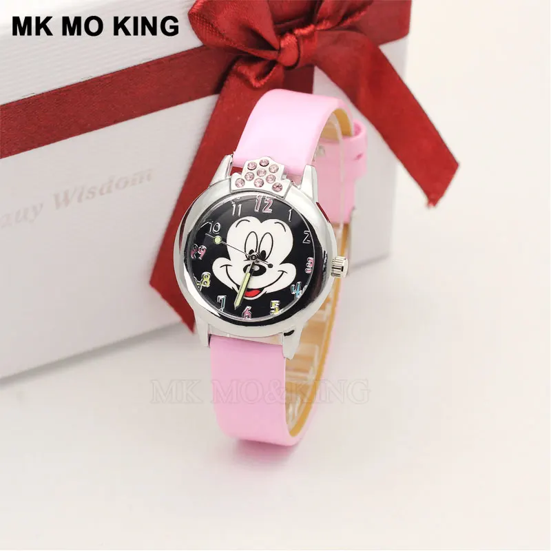 Роскошные модные милые детские часы с изображением мышки для мальчиков и девочек