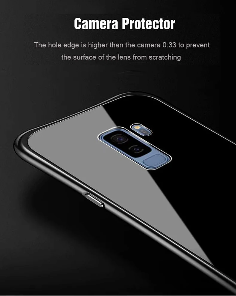 Чехол Vpower для samsung Galaxy S9 PLUS, алюминиевая рамка для бампера, Задняя стеклянная крышка для samsung S9 Plus, металлический чехол из закаленного стекла
