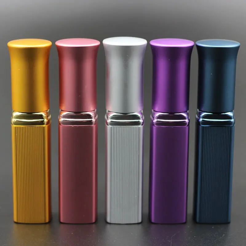 50PCS 6ml Refillable Empty Atomizer Spray Anodized Aluminum Glass Perfume Bottle Pump Scent Bottle Mini Travel Liquid Container