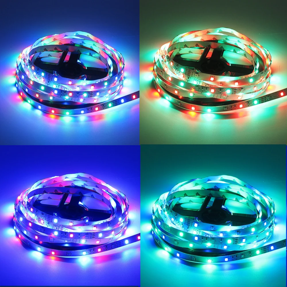 BOLE DENGYE музыкальная Светодиодная лента, светильник RGB SMD2835, водонепроницаемая Диодная лента, 5 м, звуковая активация, управление, адаптер DC12V, 10 м, 15 м, RGB рулон