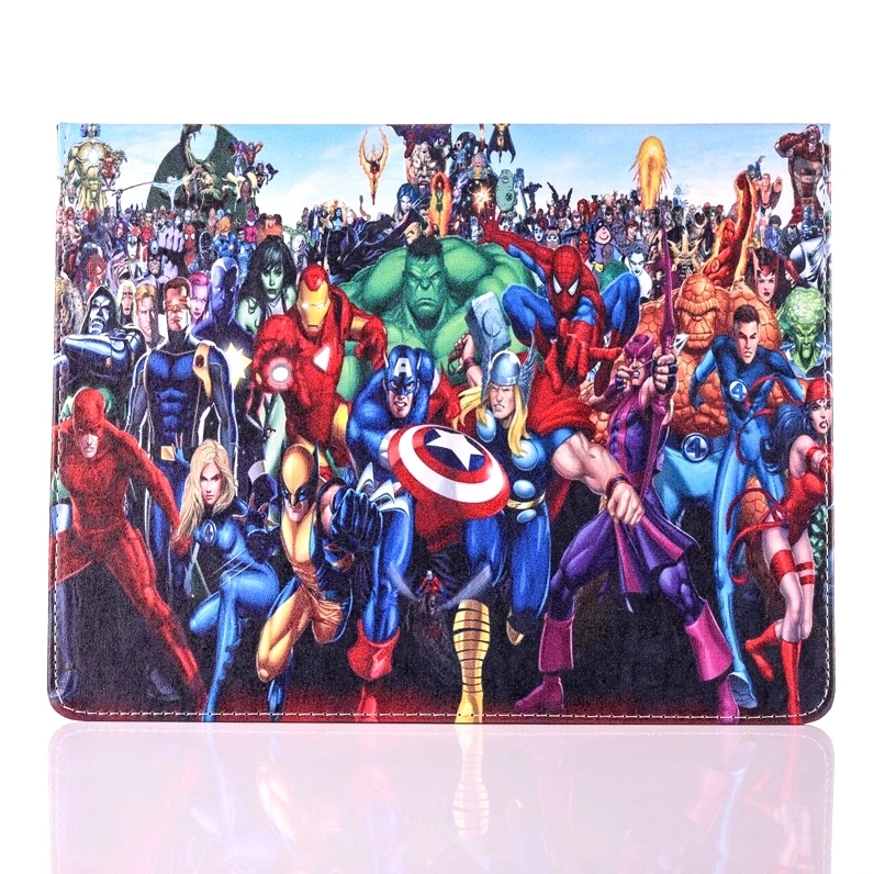 as photo Мини 5 чехол для iPad Mini 1/2/3/4 из мультфильма, популярная яркая детская одежда с рисунком «Супермен», «Человек-паук», «Бэтмен» Железный человек кожаный чехол-книжка с задней панелью Стенд Smart Cover Пижама с черепашками-ниндзя - Color: as photo