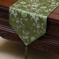 custom elegant handmade plum bamboo table runner wedding dining table mat chinese silk floral tablecloths for rectangular table