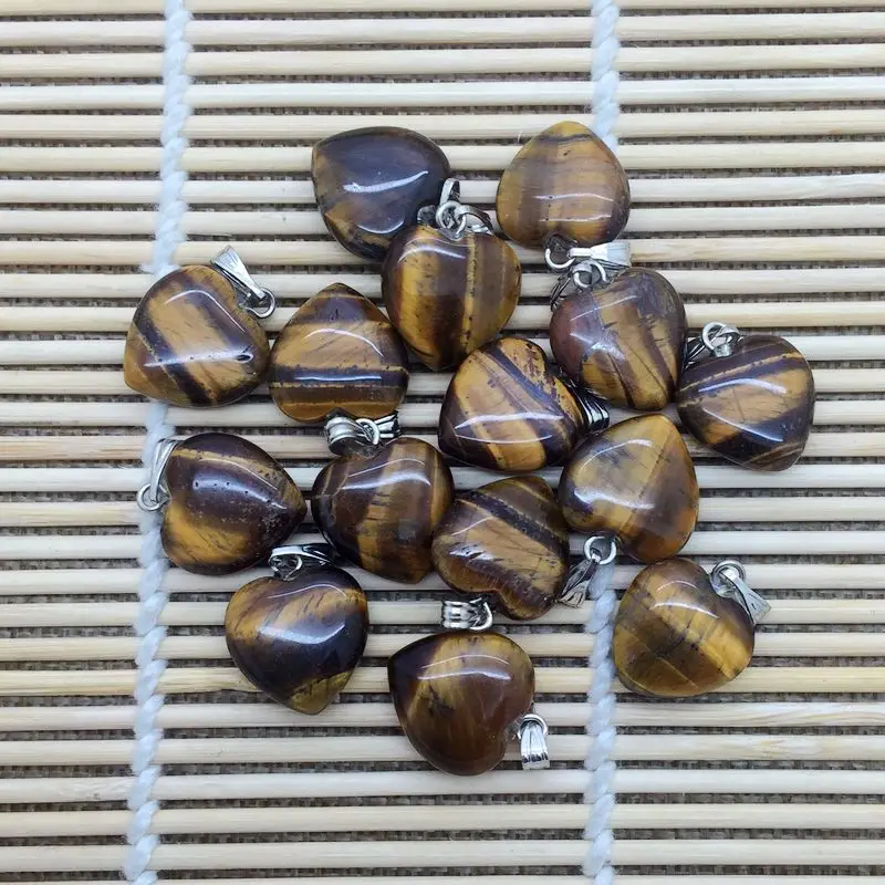 Красочные модные подвески в виде каменного сердца 16 мм бусины для