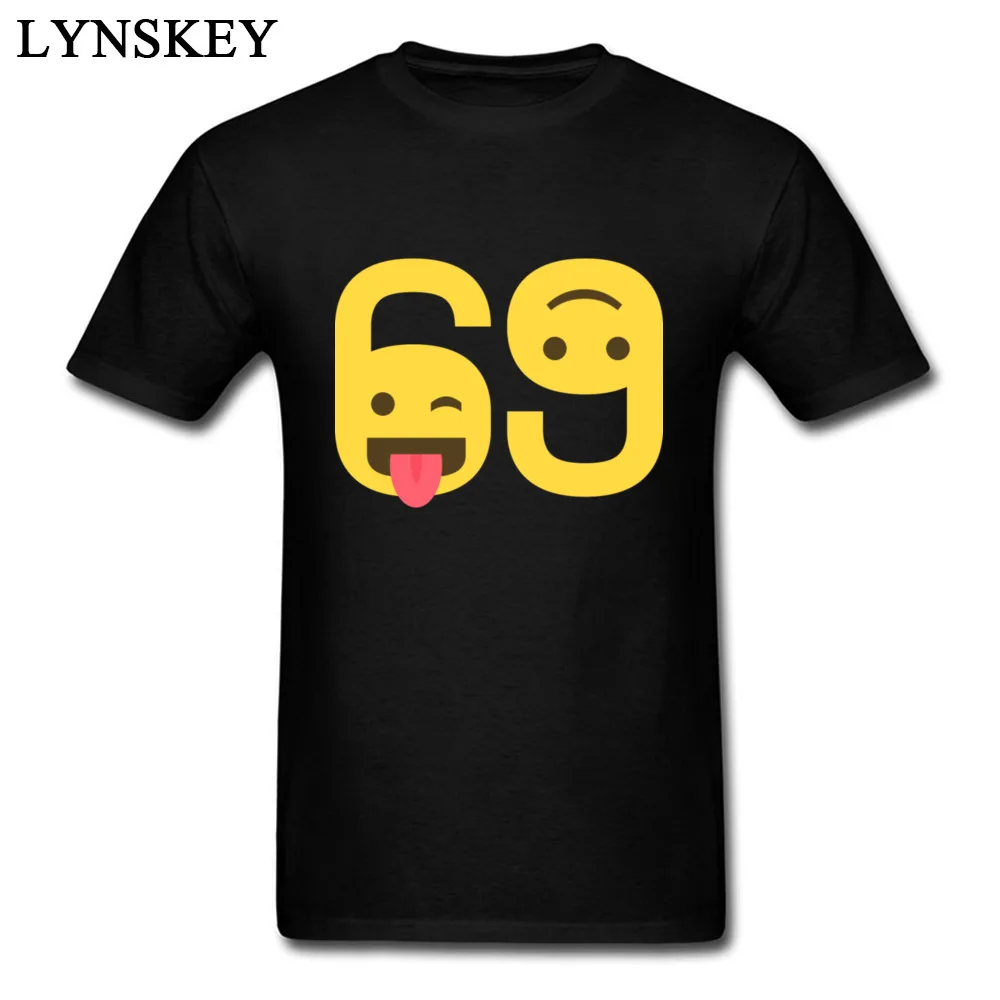 69 смайлик забавный мультфильм дизайн футболка для мужчин хлопок мужские