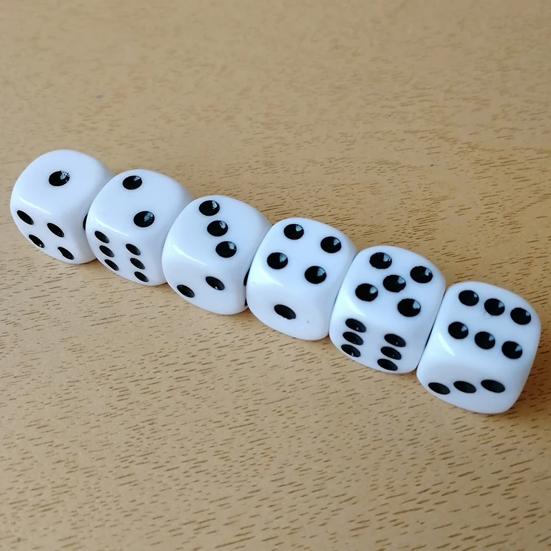 10 шт./лот белые кости для питья 16 мм круглые угловые кубики вечевечерние стола