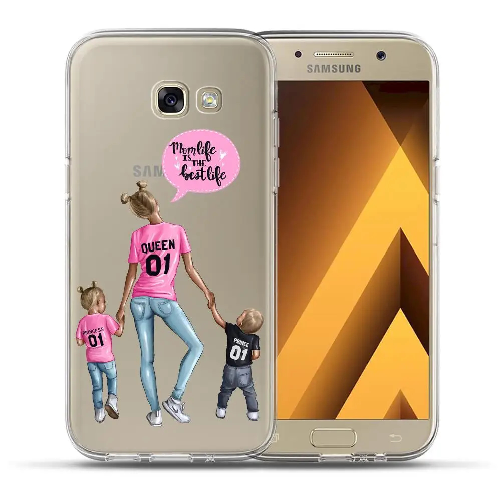 Чехол-бампер с принтом для мамы и дочки, королевы, для samsung Galaxy A3 A5 A7 A6 A8 Plus A8+ A9, мягкий силиконовый чехол из ТПУ Etui - Цвет: 6119