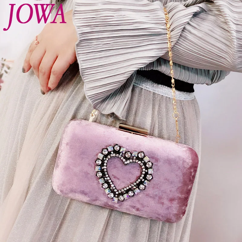 Женские вечерние сумки с бриллиантами мини сумочки сердцем бархатные клатчи для