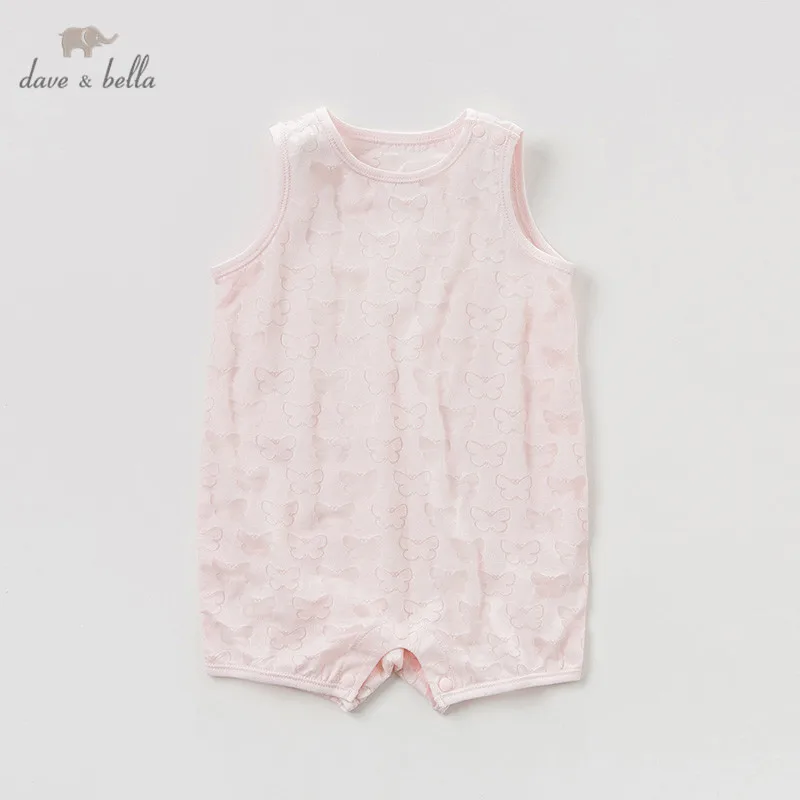 DB11148 Dave bella new born baby girls fashion jumpsuits cute print infant toddler clothes children summer romper 1 piece | Детская