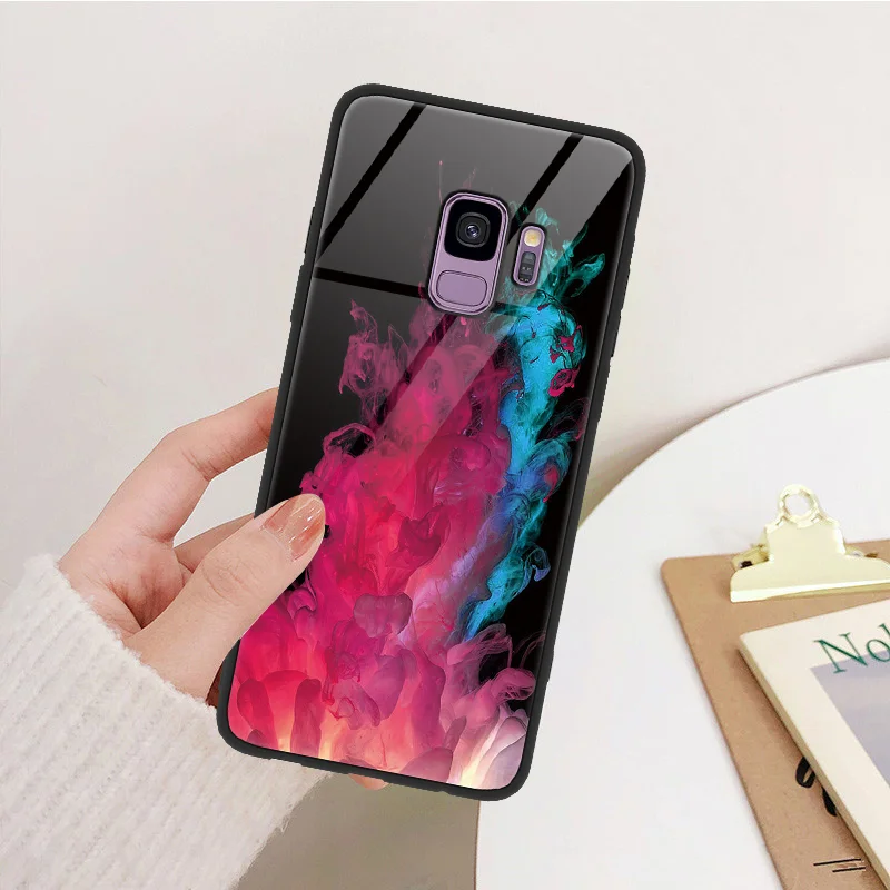 Роскошные закаленное Стекло для samsung Galaxy Note 9 8 A50 S8 S9 S10 плюс S10e M10 M20 J5 J7 Prime J4 A6s A7 A8 A6 плюс ТПУ чехол - Цвет: nihongla