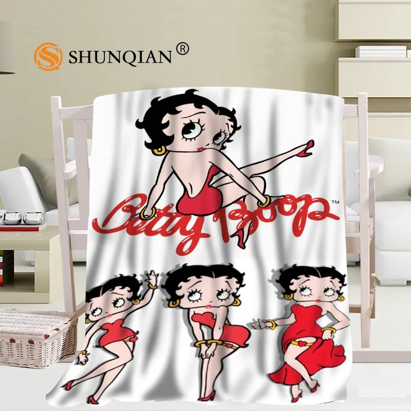 Offerte Custom Betty Boop Corallo Coperte Di Viaggio Divano Falafel Coperte Morbidi Caldo 56x80 Pollici 50X60inch 40X50inch